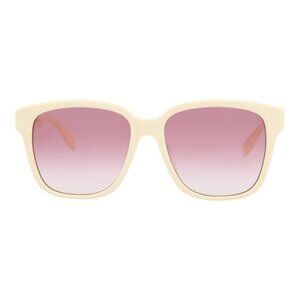 Alexander McQueen Womens Square/Rectangle White White Pink Fashion Designer